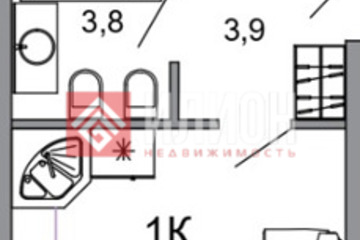 Апартаменты, 35,4 м², 1/3 эт.