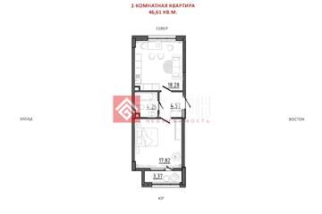 1-к квартира, 46,2 м², 3/8 эт.